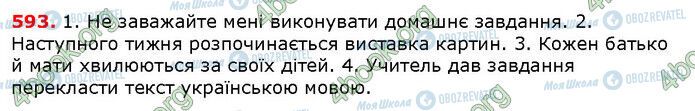 ГДЗ Українська мова 6 клас сторінка 593